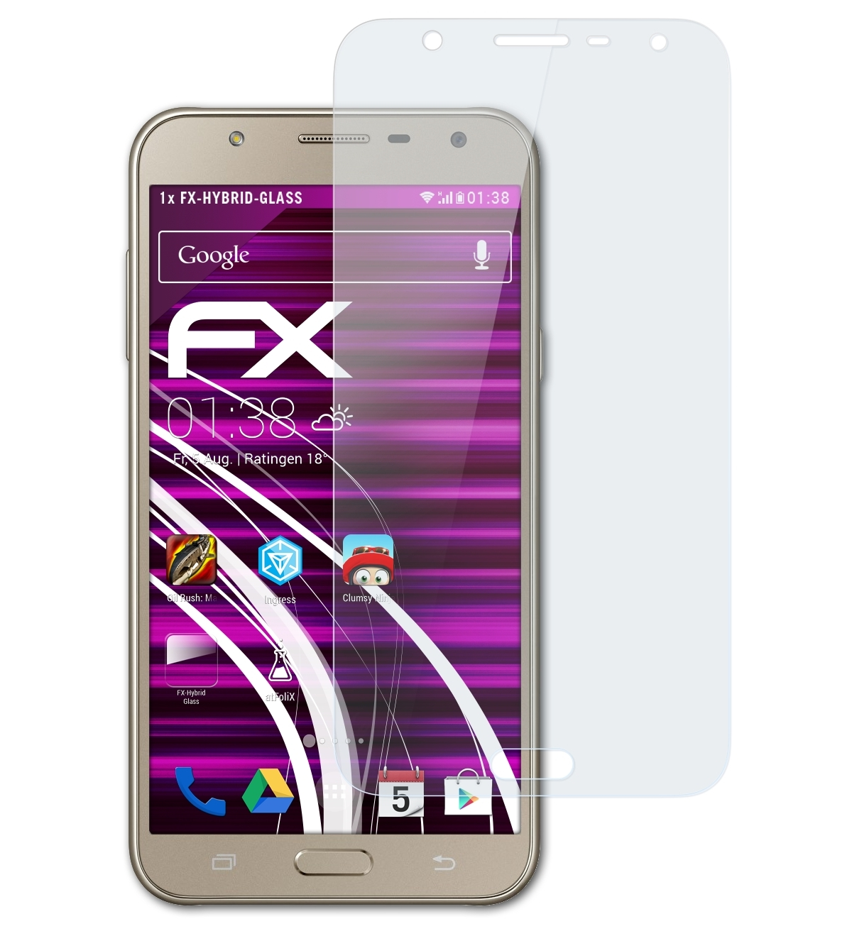 ATFOLIX FX-Hybrid-Glass Schutzglas(für Galaxy Nxt) J7 Samsung