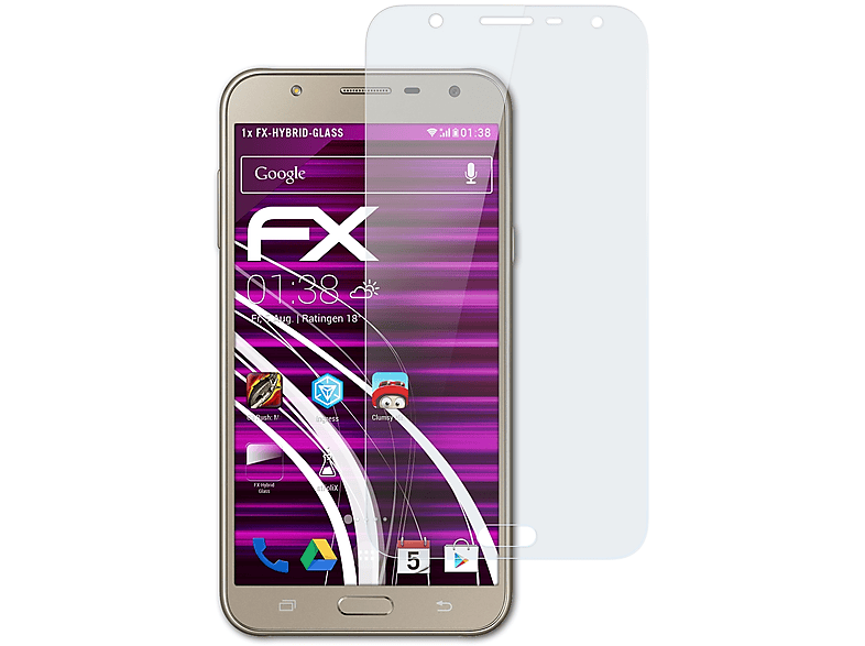 ATFOLIX FX-Hybrid-Glass Schutzglas(für Samsung Galaxy J7 Nxt)