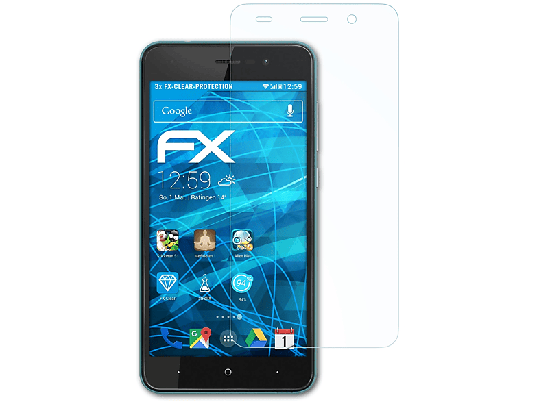 ATFOLIX 3x FX-Clear Displayschutz(für Wiko Lenny 4)