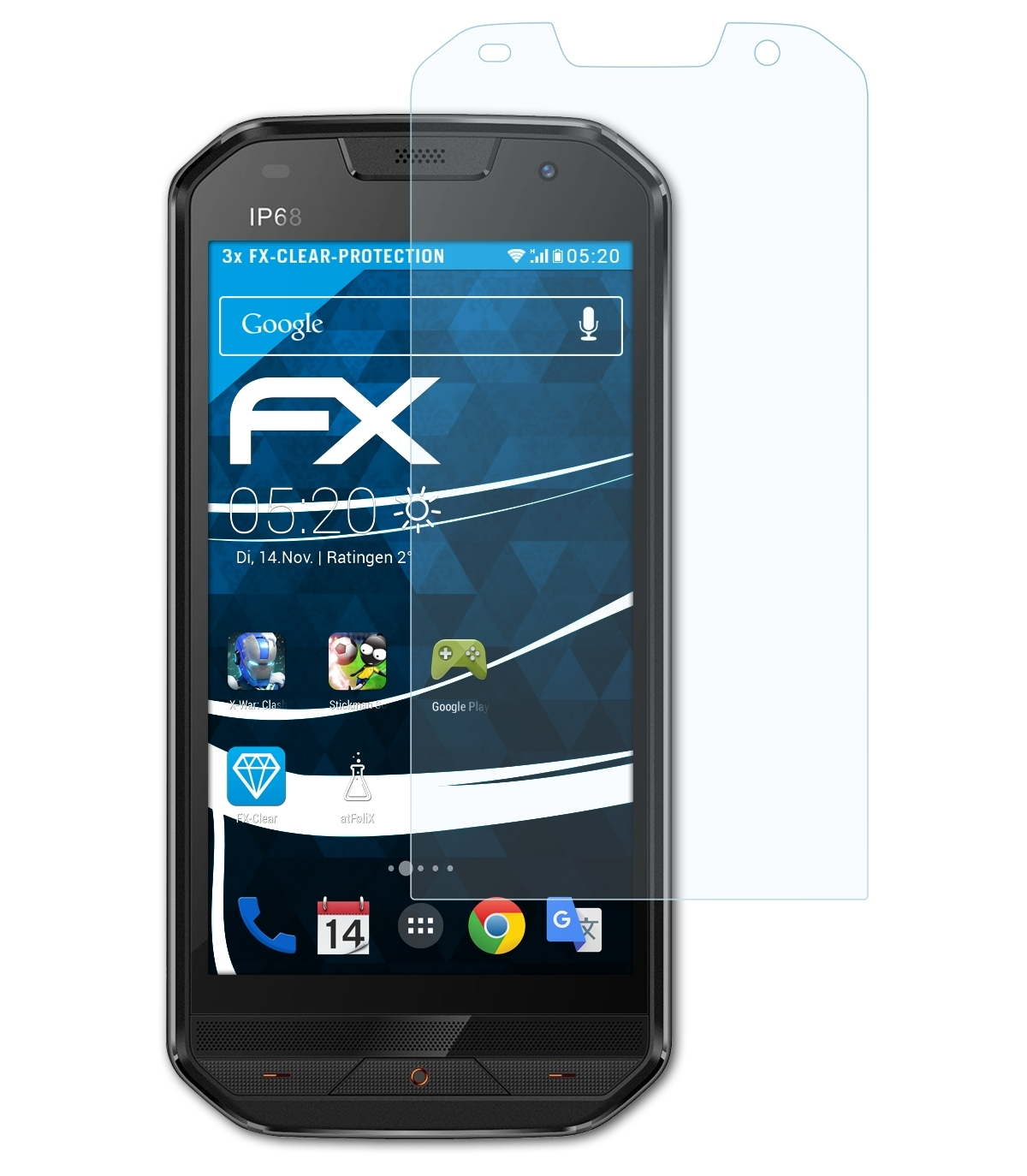 ATFOLIX 3x FX-Clear Displayschutz(für Doogee S30)