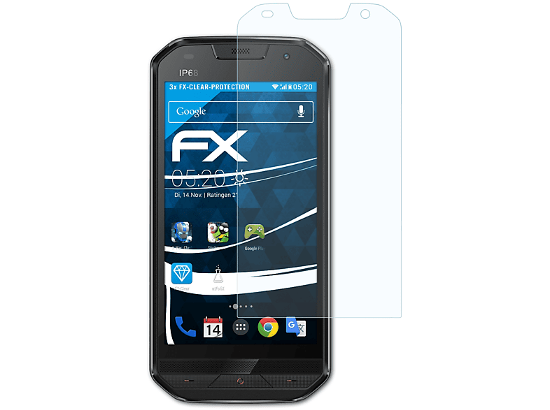 ATFOLIX 3x FX-Clear Displayschutz(für Doogee S30)