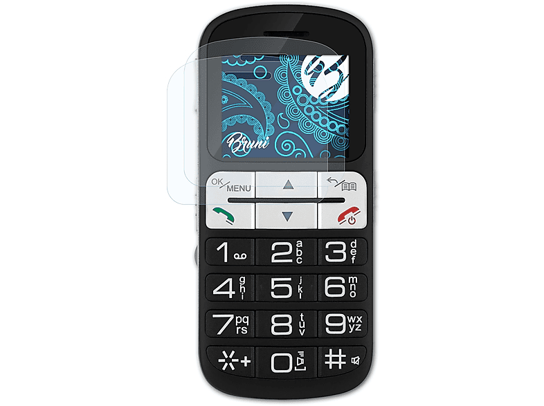 BRUNI 2x Basics-Clear Schutzfolie(für Technisat TechniPhone ISI 2)