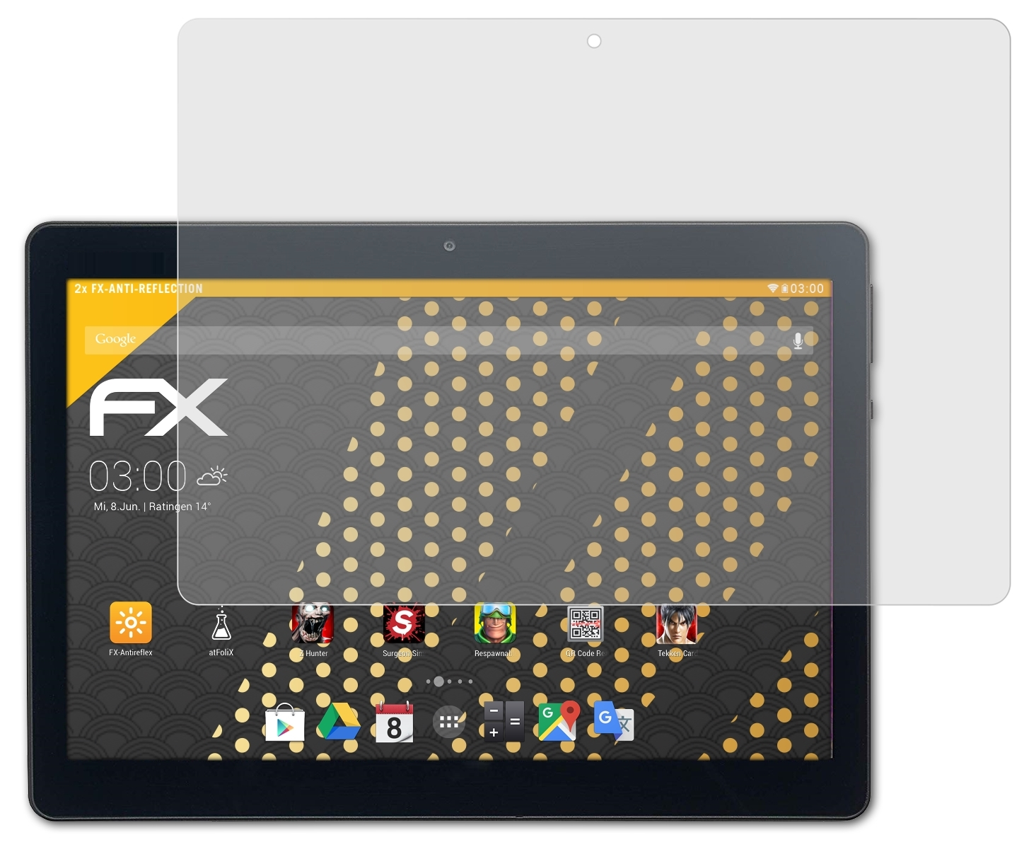 ATFOLIX 2x FX-Antireflex A140) Acepad Displayschutz(für