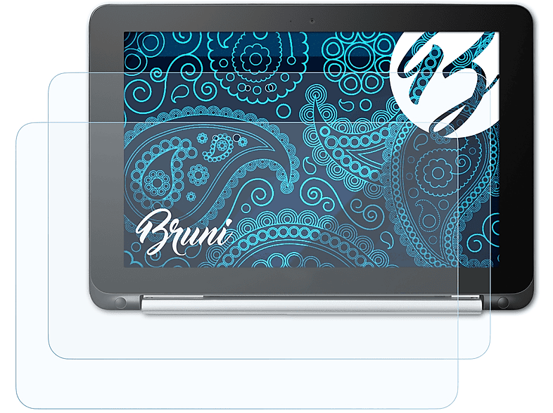 BRUNI 2x Basics-Clear Schutzfolie(für Asus Chromebook Flip C101PA)