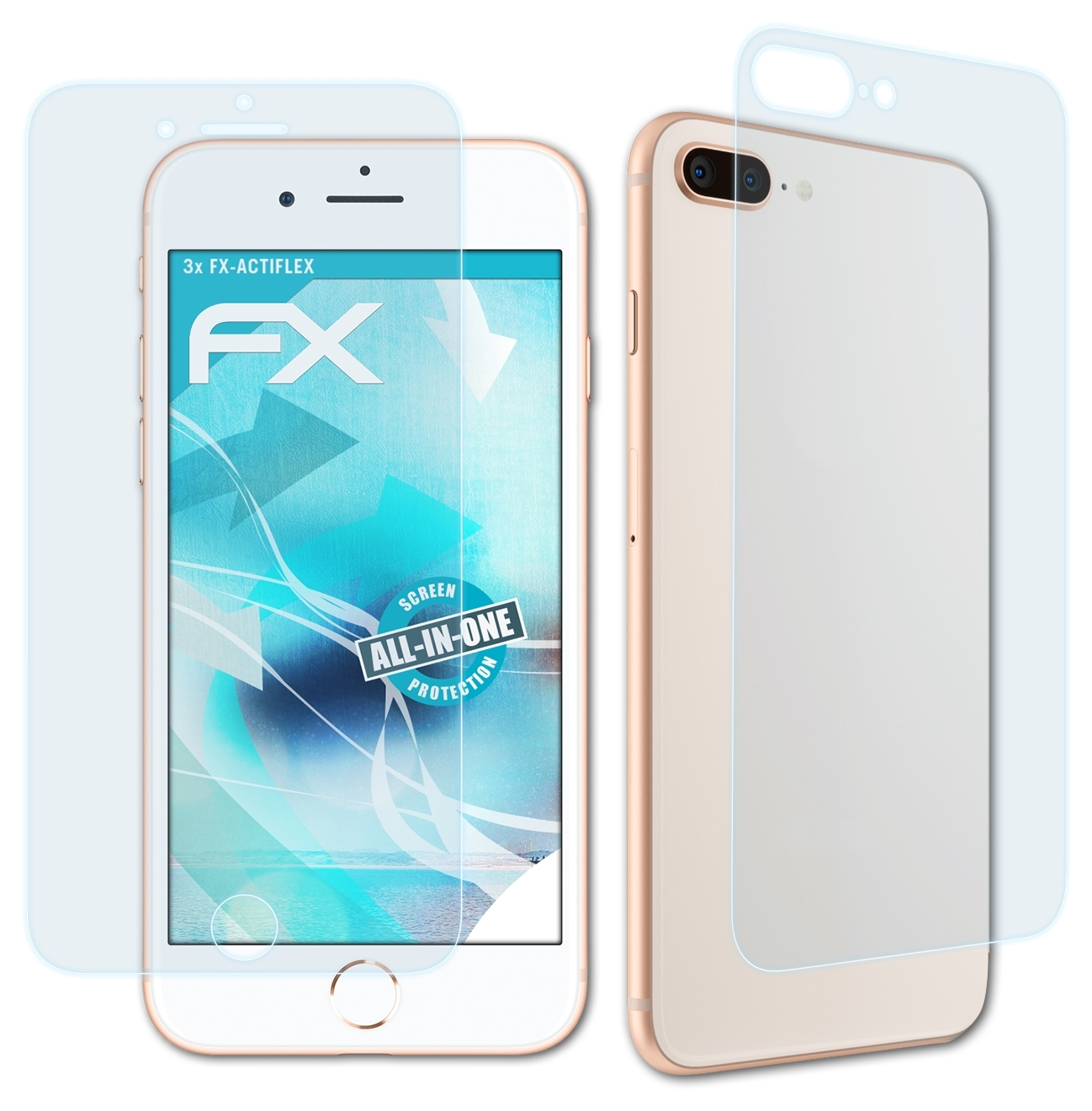 ATFOLIX 3x FX-ActiFleX iPhone 8 Apple Plus) Displayschutz(für