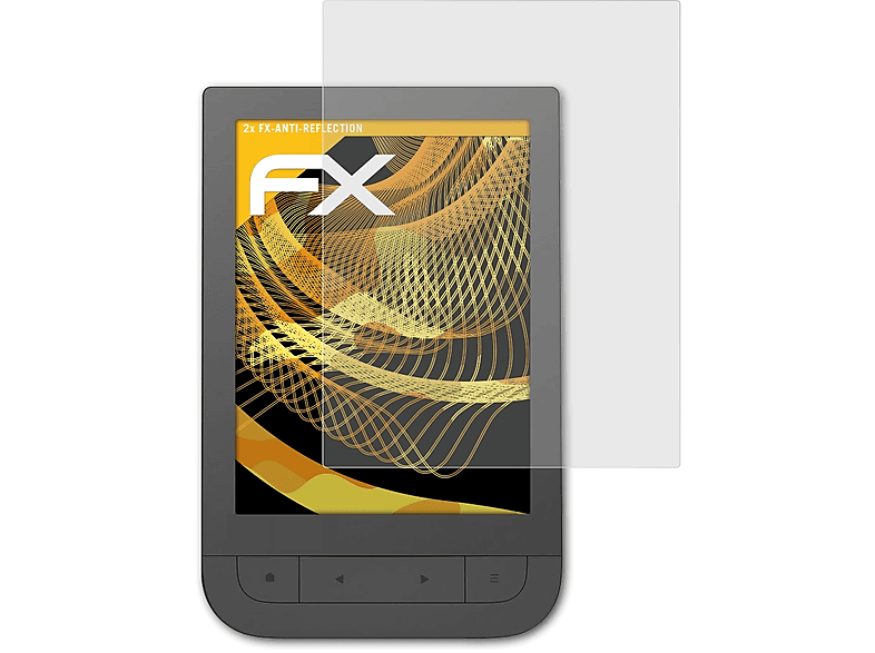 2x HD) Displayschutz(für Touch PocketBook FX-Antireflex ATFOLIX