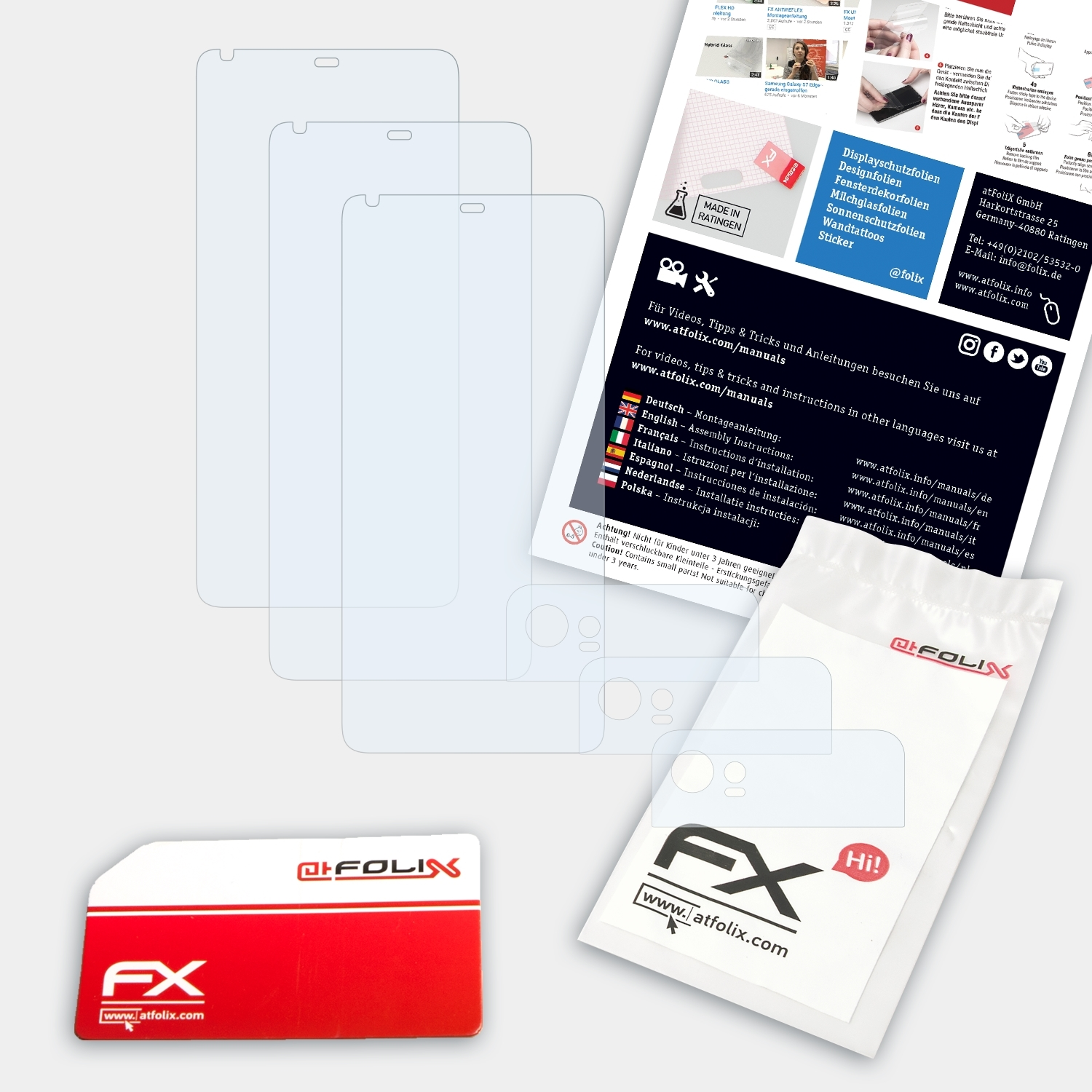 ATFOLIX 3x FX-Clear XL) Pixel 2 Google Displayschutz(für