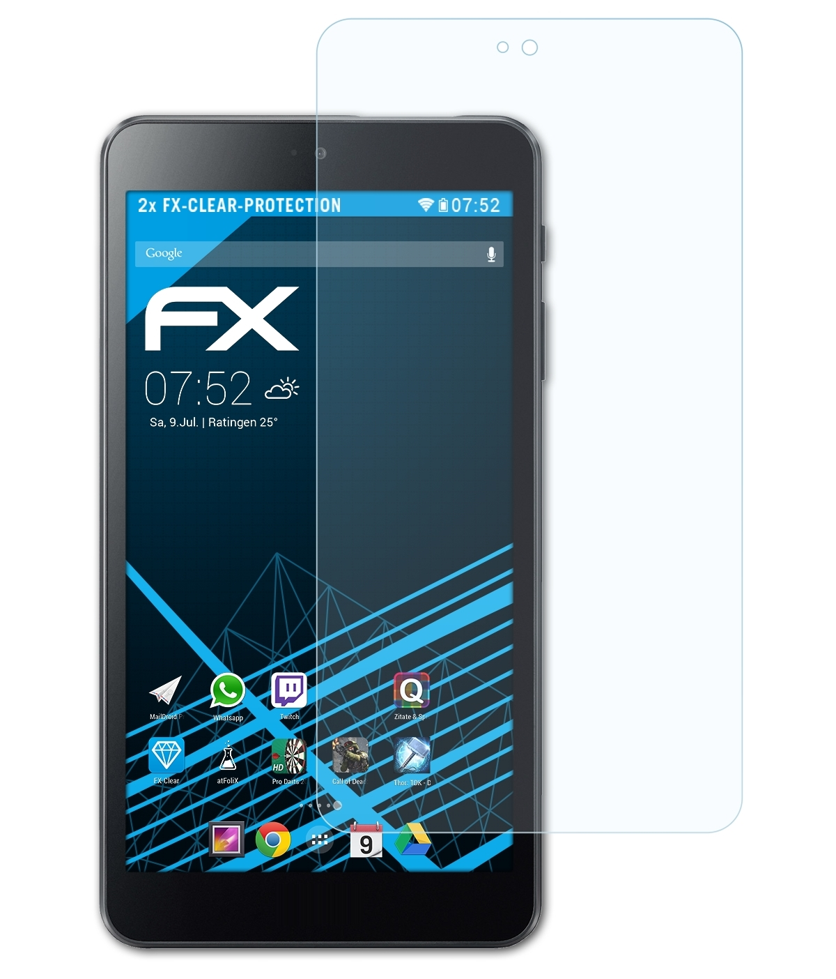 ATFOLIX 2x FX-Clear Displayschutz(für Acer Iconia (B1-790)) One 7