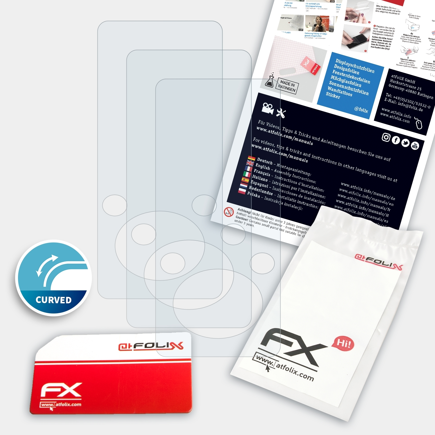 ATFOLIX 3x 909) Bertronic FX-ActiFleX BC Displayschutz(für
