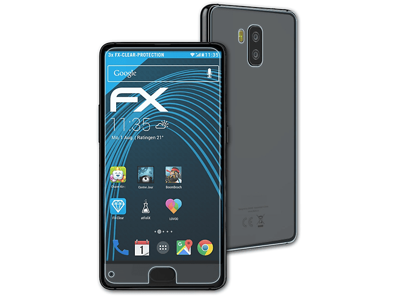 ATFOLIX 3x Displayschutz(für MX) Uhans FX-Clear