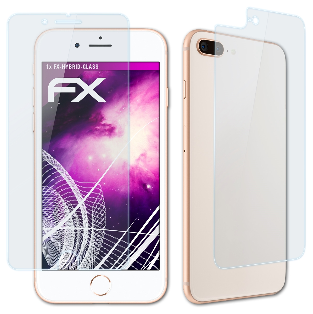 FX-Hybrid-Glass Plus) Apple 8 Schutzglas(für iPhone ATFOLIX