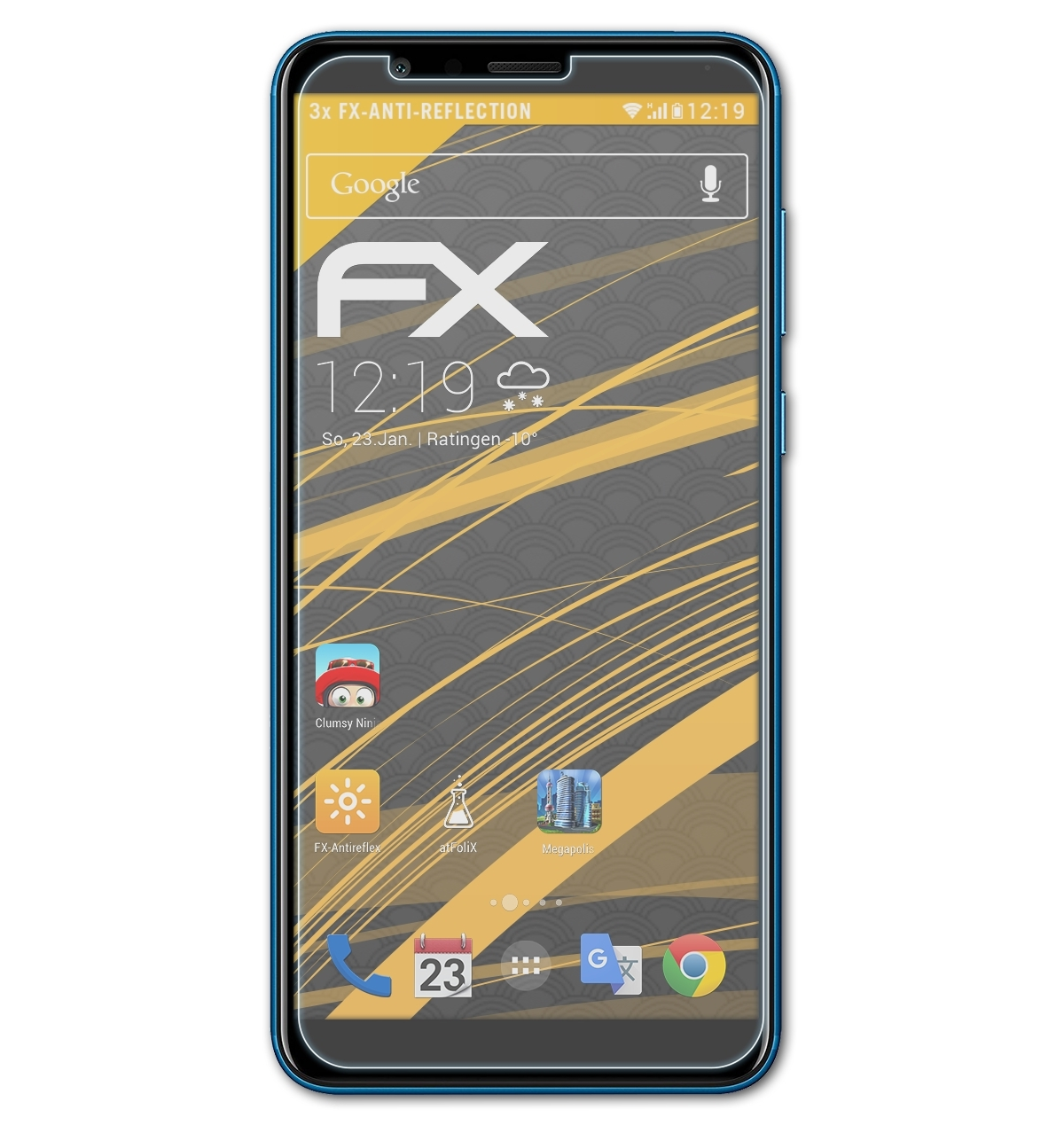ATFOLIX 3x Huawei 7X) Honor Displayschutz(für FX-Antireflex
