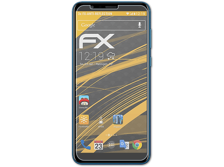 7X) ATFOLIX 3x Displayschutz(für Huawei Honor FX-Antireflex