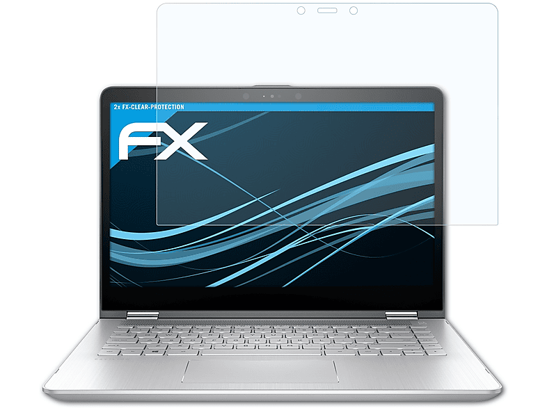 ATFOLIX 2x FX-Clear Displayschutz(für HP 14-ba019ng) x360 Pavilion
