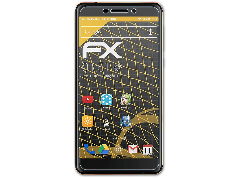 ATFOLIX 3x FX-Antireflex Displayschutz(für Nokia (2018)) 6