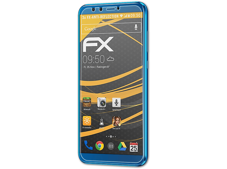 ATFOLIX 3x FX-Antireflex Displayschutz(für Huawei Honor 9 Lite)