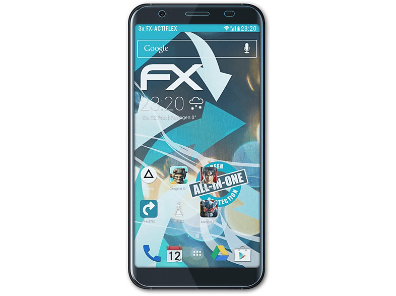 ATFOLIX 3x FX-ActiFleX Displayschutz(für Doogee X55)