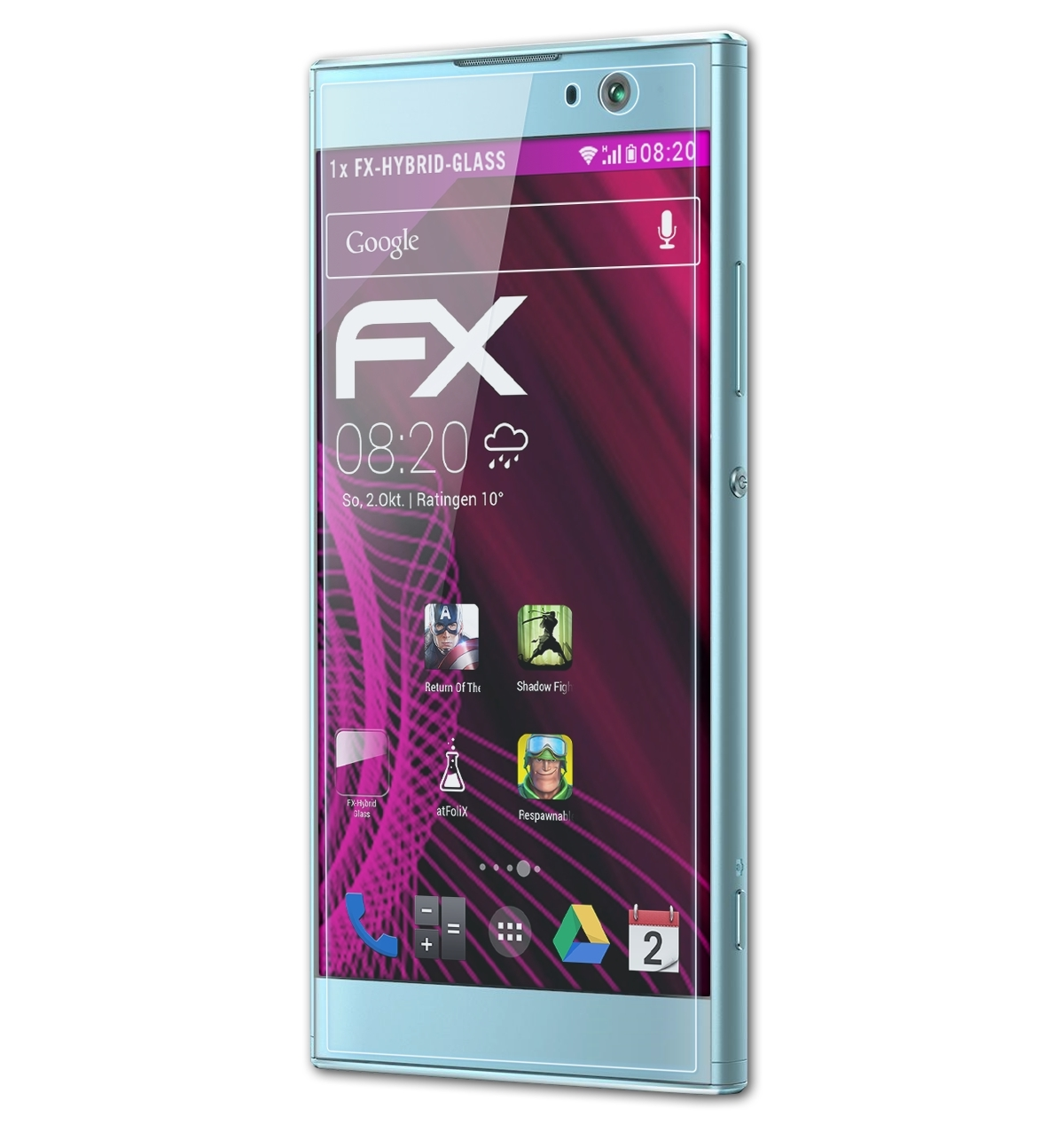 XA2) FX-Hybrid-Glass Schutzglas(für Sony Xperia ATFOLIX