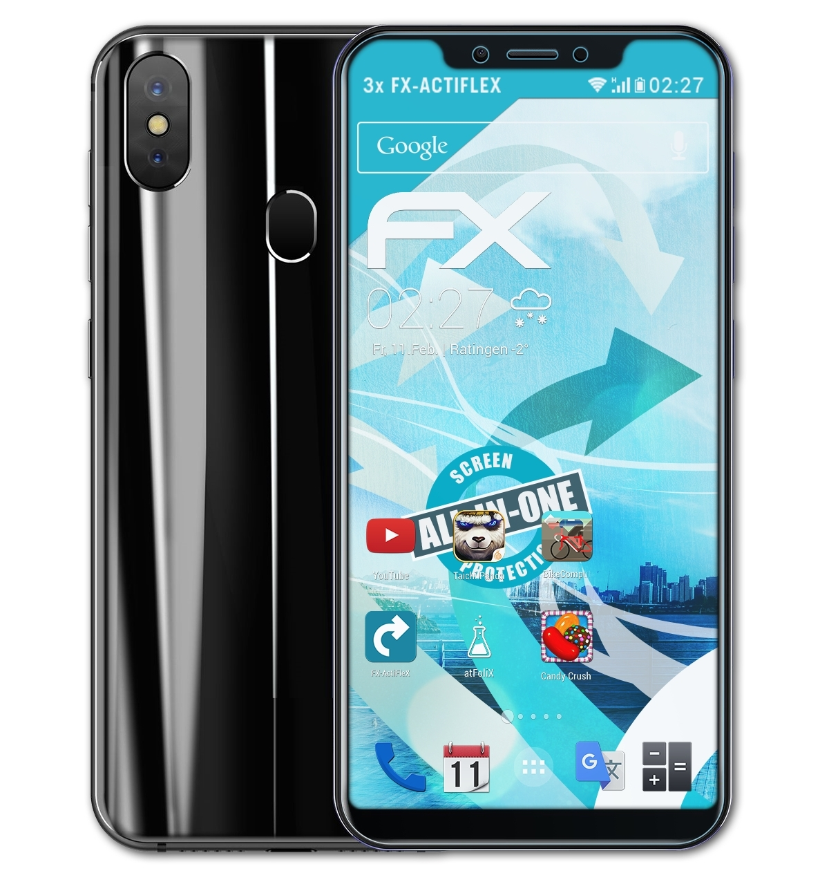 3x FX-ActiFleX Leagoo S9) Displayschutz(für ATFOLIX