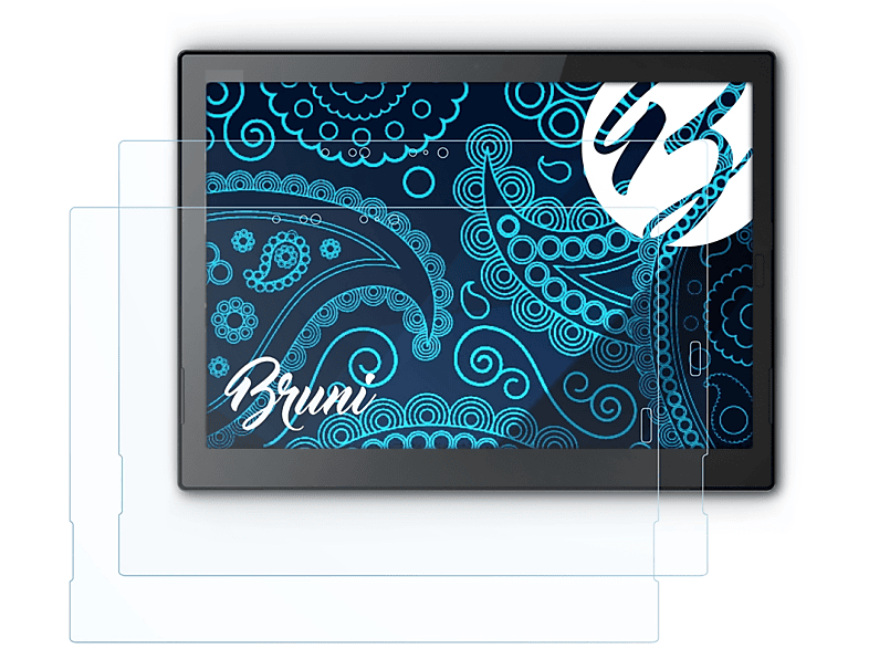 BRUNI 2x Basics-Clear Schutzfolie(für Gen. X1 ThinkPad Tablet (3rd 2018)) Lenovo