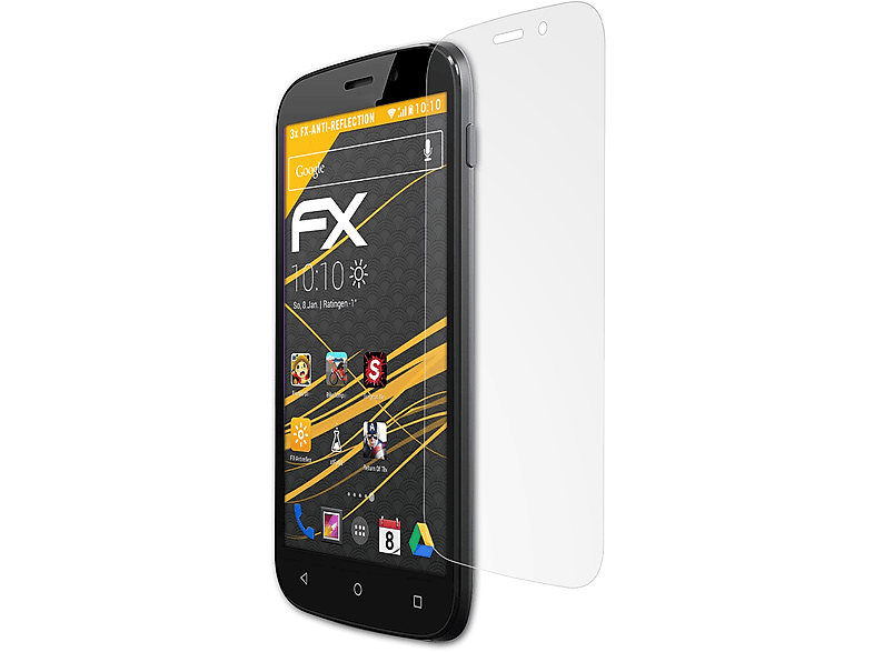 ATFOLIX 3x FX-Antireflex Energy Displayschutz(für Energizer S500E)