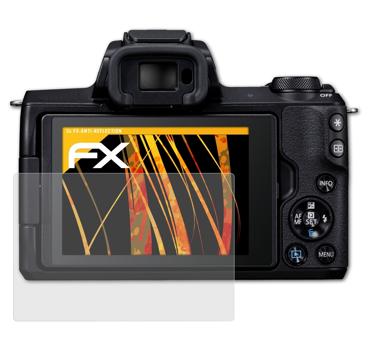 3x M50) Displayschutz(für FX-Antireflex Canon EOS ATFOLIX