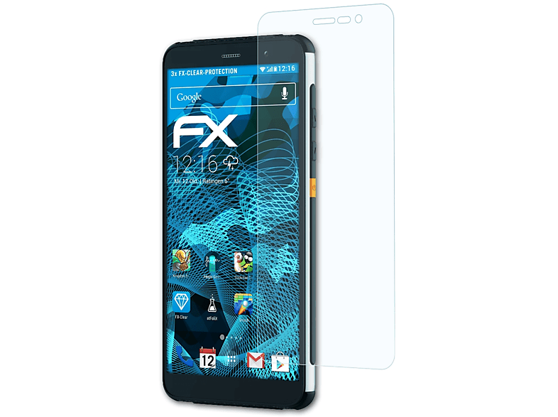 ATFOLIX 3x FX-Clear Displayschutz(für RugGear RG850) | Smartwatch Schutzfolien & Gläser