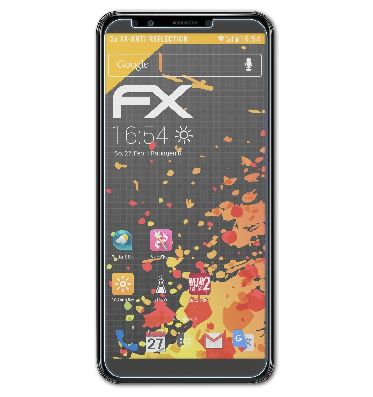 Y7 3x Huawei Prime FX-Antireflex ATFOLIX 2018) Displayschutz(für