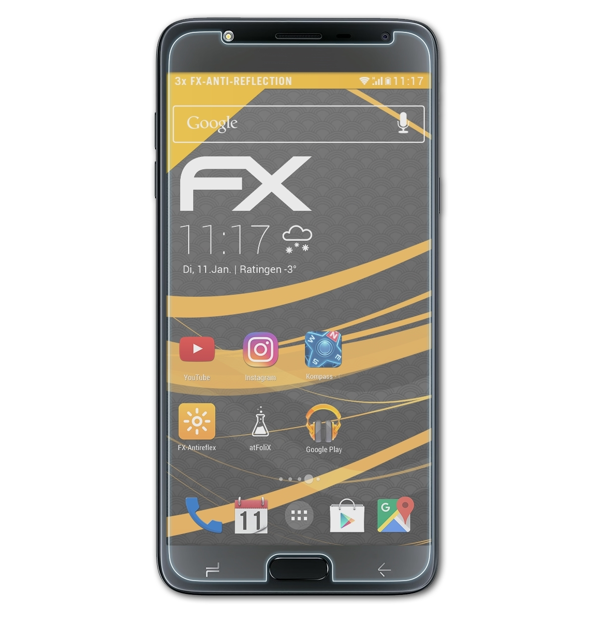 ATFOLIX 3x FX-Antireflex Displayschutz(für Samsung Duo) Galaxy J7