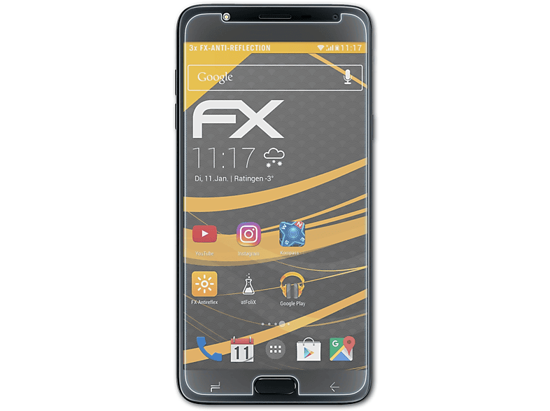 ATFOLIX 3x FX-Antireflex Displayschutz(für Duo) Samsung Galaxy J7