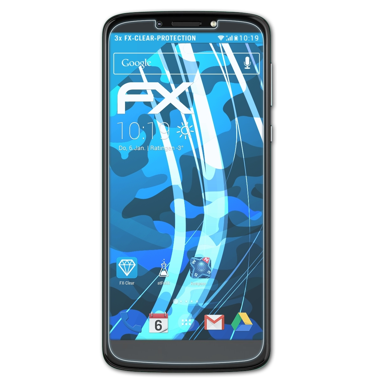 Displayschutz(für Plus) FX-Clear Lenovo Moto E5 ATFOLIX Motorola 3x