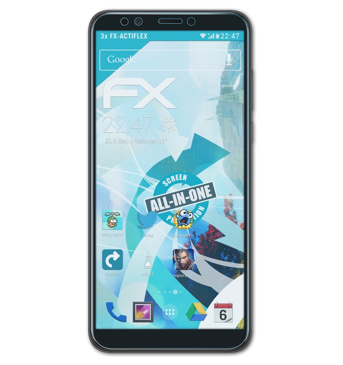 ATFOLIX FX-ActiFleX Pro Huawei Displayschutz(für 2018) 3x Y7