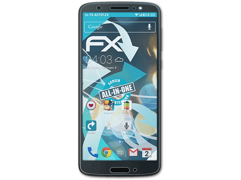 ATFOLIX 3x FX-ActiFleX Displayschutz(für Lenovo Motorola Moto G6) | Displayschutzfolien & Gläser