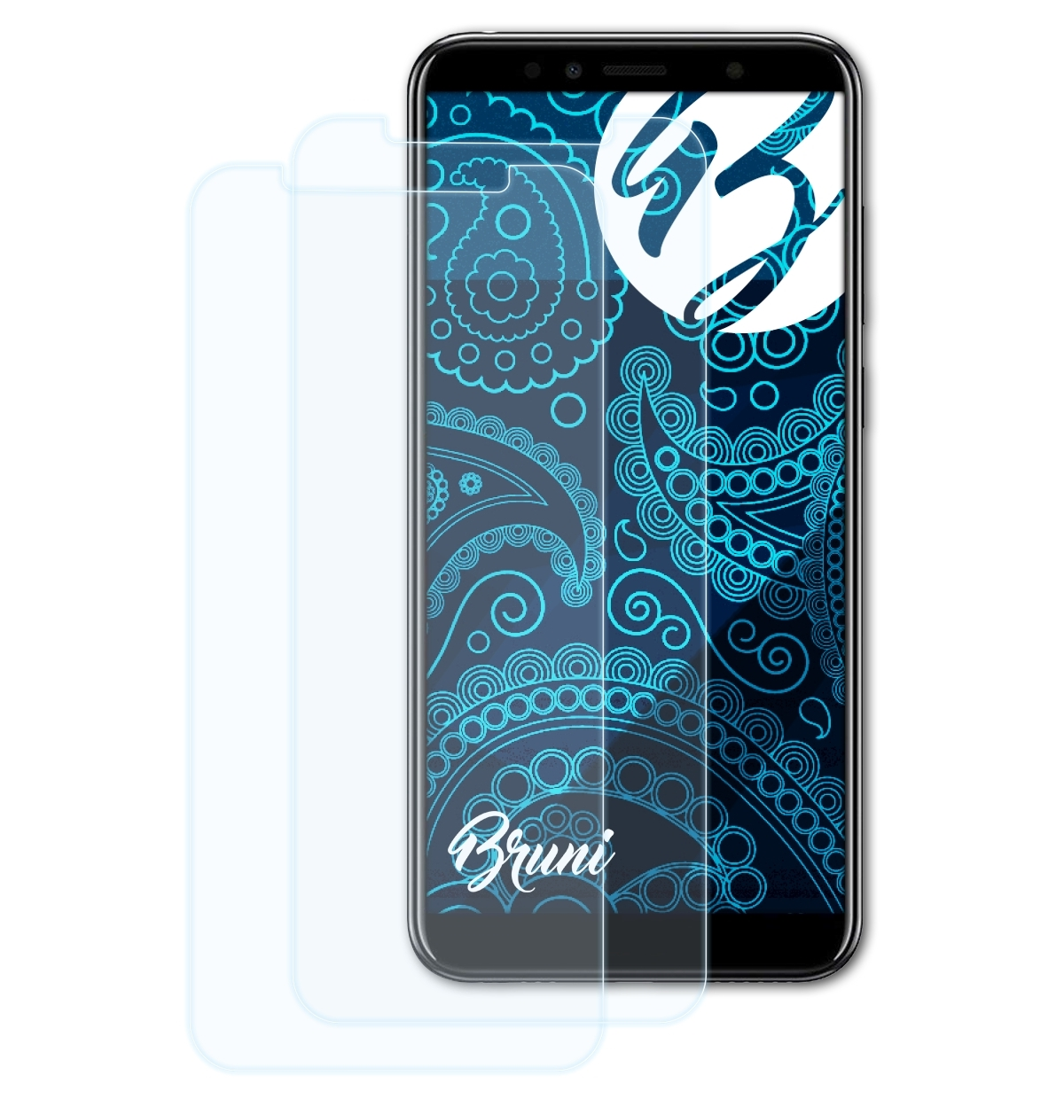 BRUNI 2x Basics-Clear Schutzfolie(für Honor 7A) Huawei