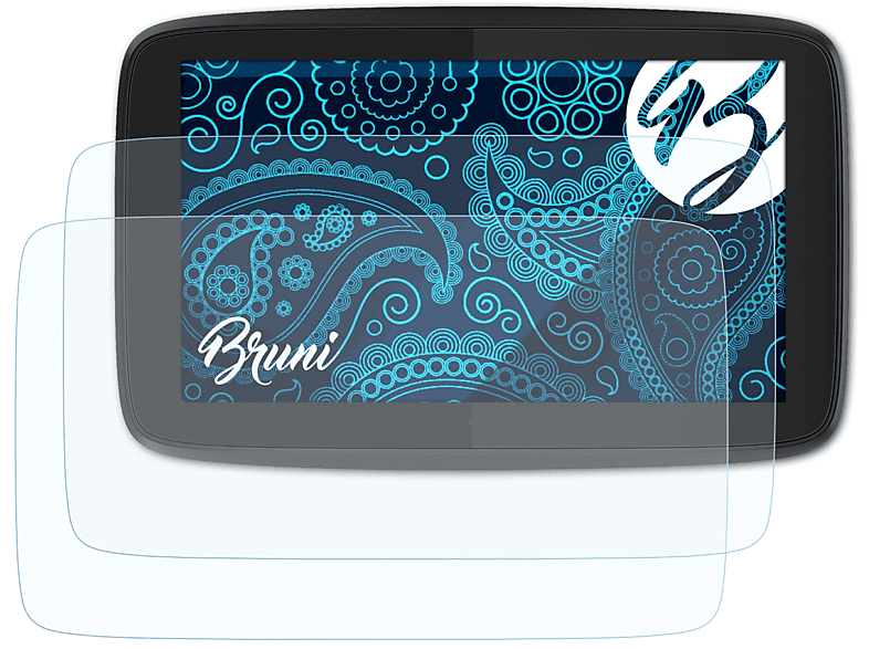 BRUNI 2x Basics-Clear Schutzfolie(für TomTom Pro 5350)