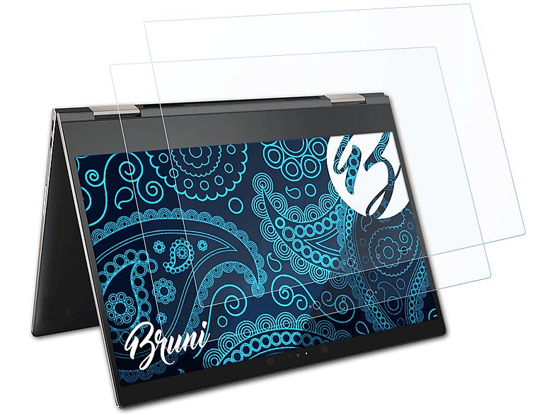 BRUNI 2x Basics-Clear Schutzfolie(für HP Spectre x360 13-ae006na (13,3 inch))