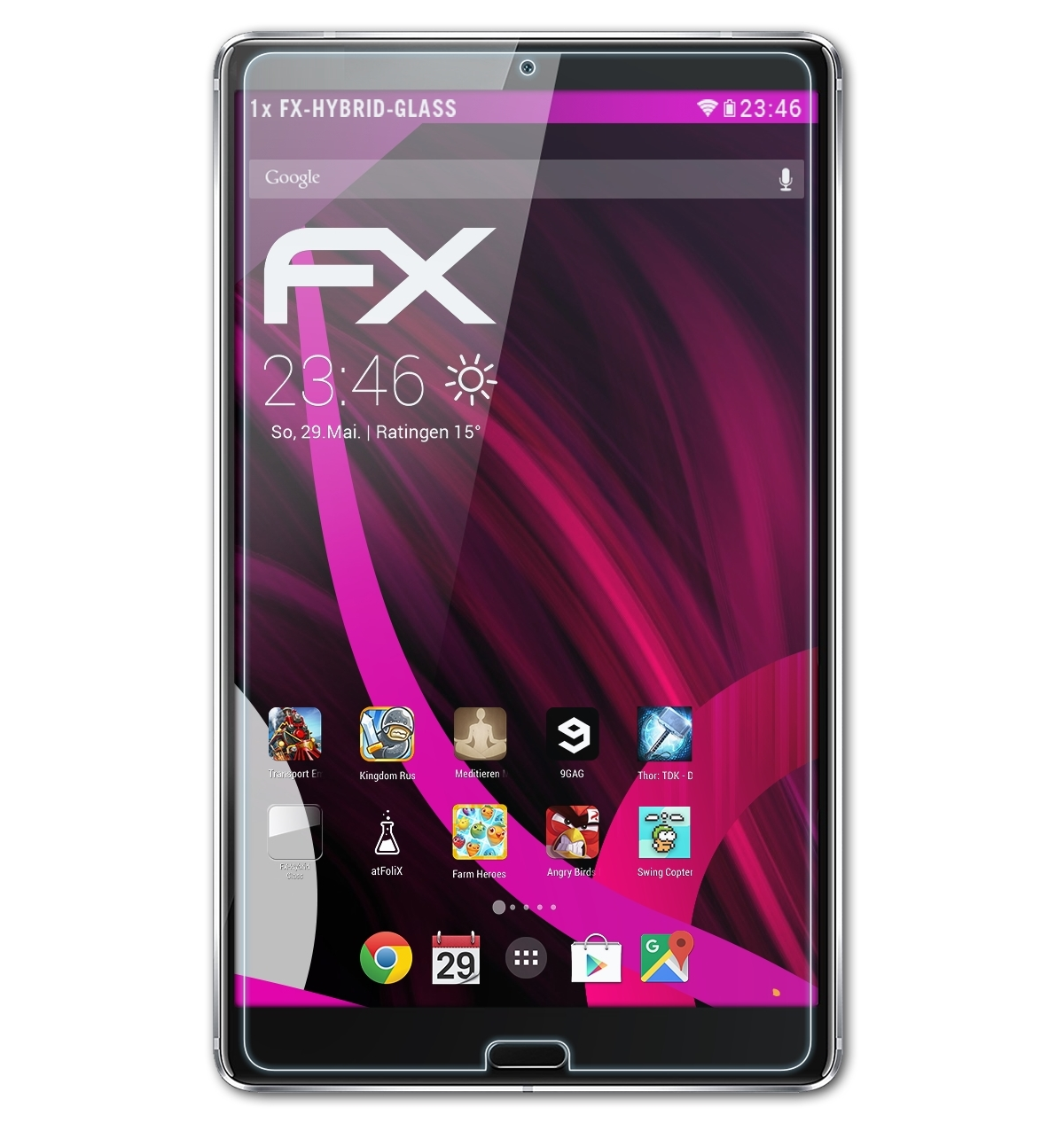 ATFOLIX FX-Hybrid-Glass M5 Huawei Mediapad 8) Schutzglas(für