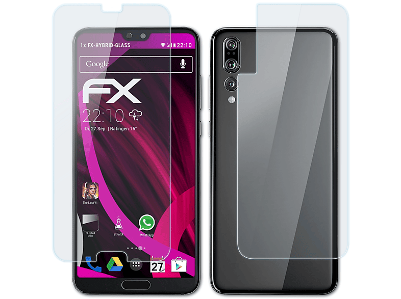 ATFOLIX FX-Hybrid-Glass P20 Pro) Schutzglas(für Huawei