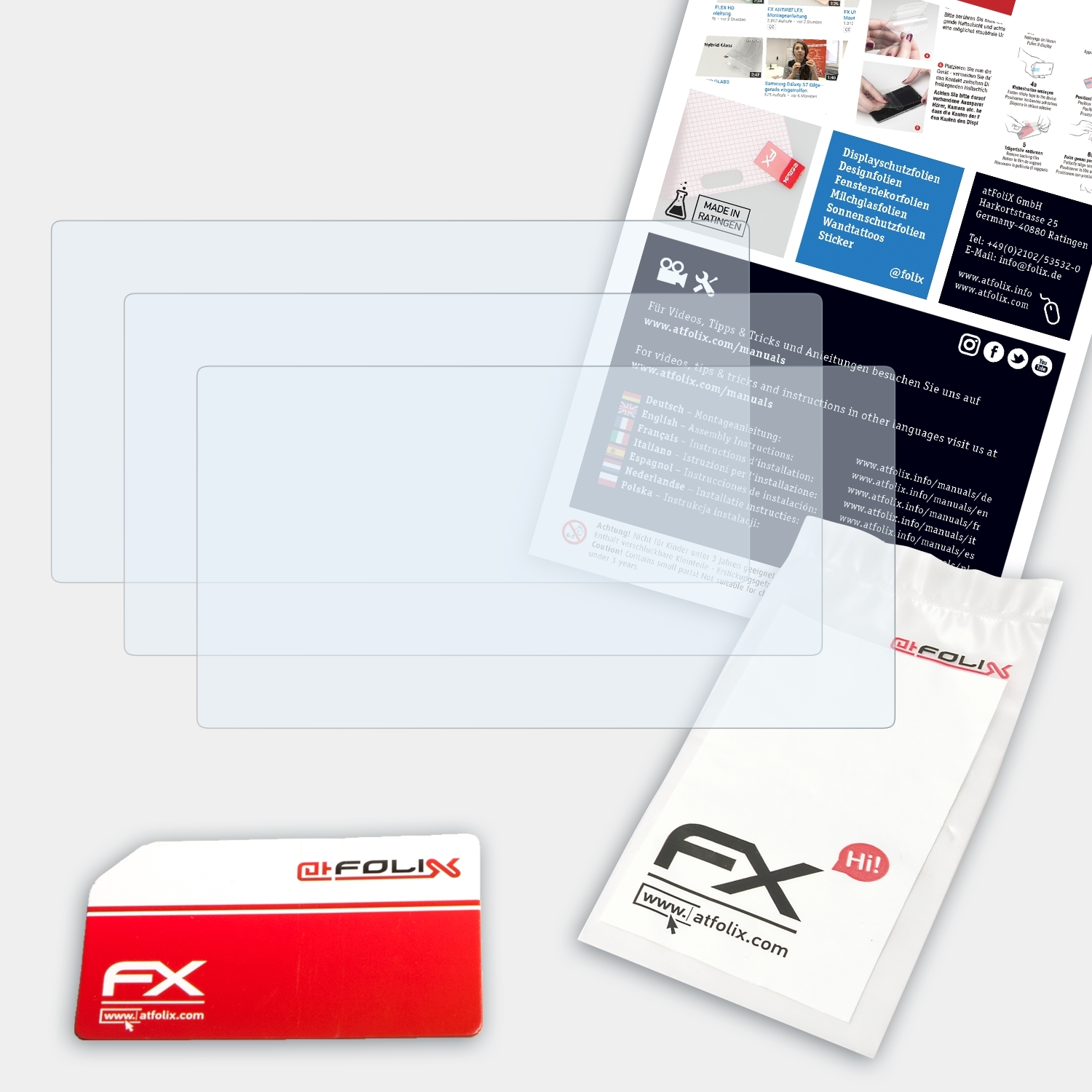 Displayschutz(für 3x FX-Clear ATFOLIX Fujifilm EF-X500)