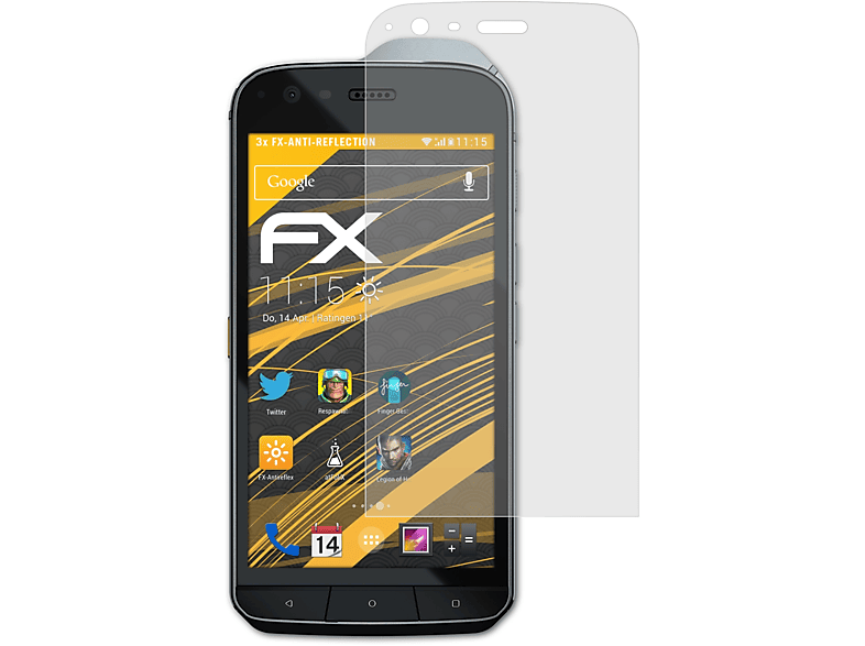 ATFOLIX 3x FX-Antireflex Displayschutz(für Caterpillar CAT S61)