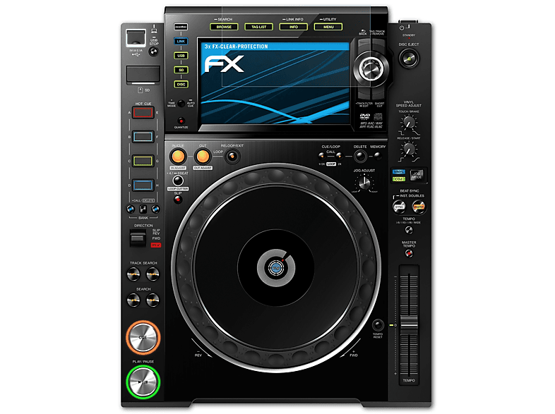 ATFOLIX 3x FX-Clear Displayschutz(für Pioneer CDJ-2000NXS2)