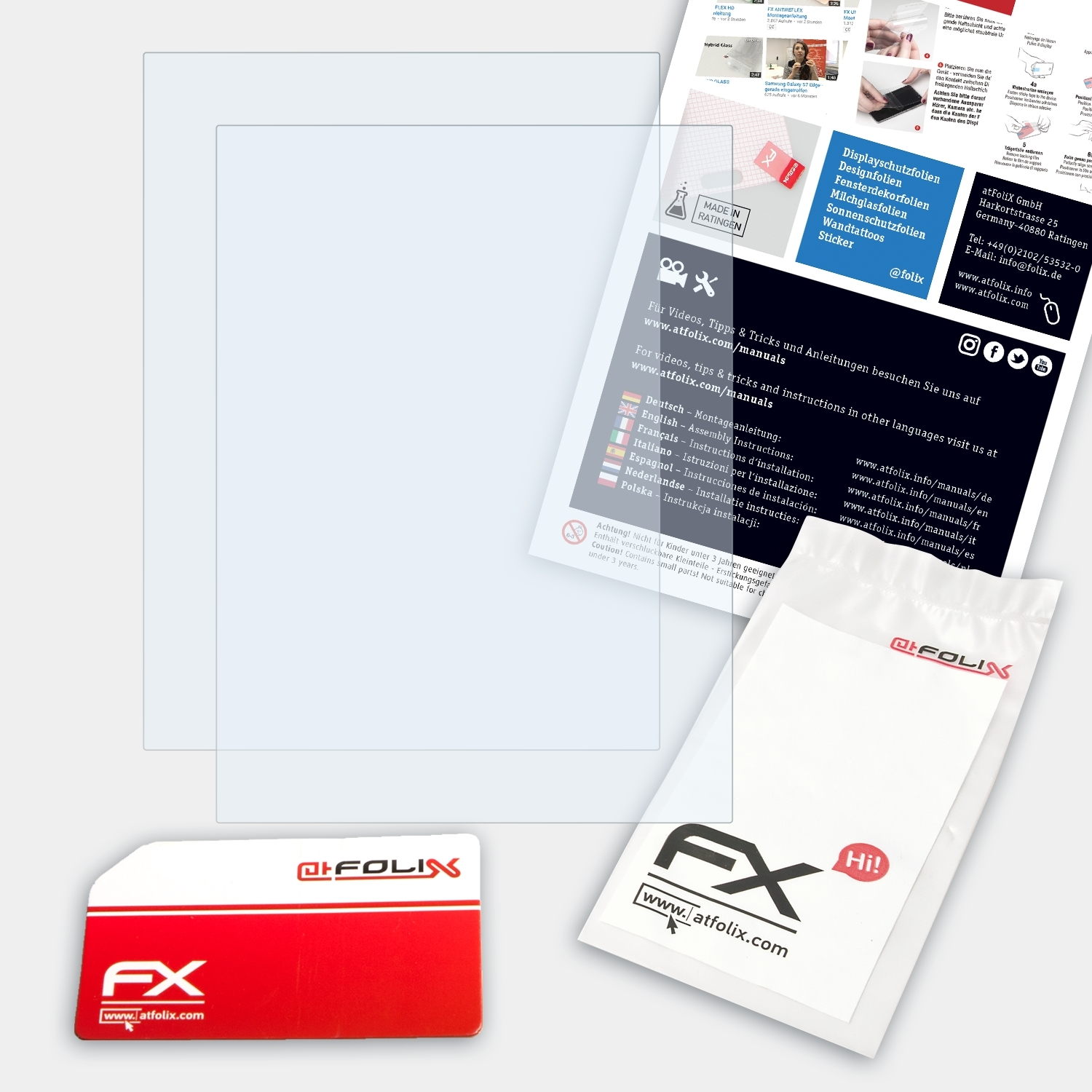 ATFOLIX 2x FX-Clear Color Silver) PocketBook Moon Displayschutz(für