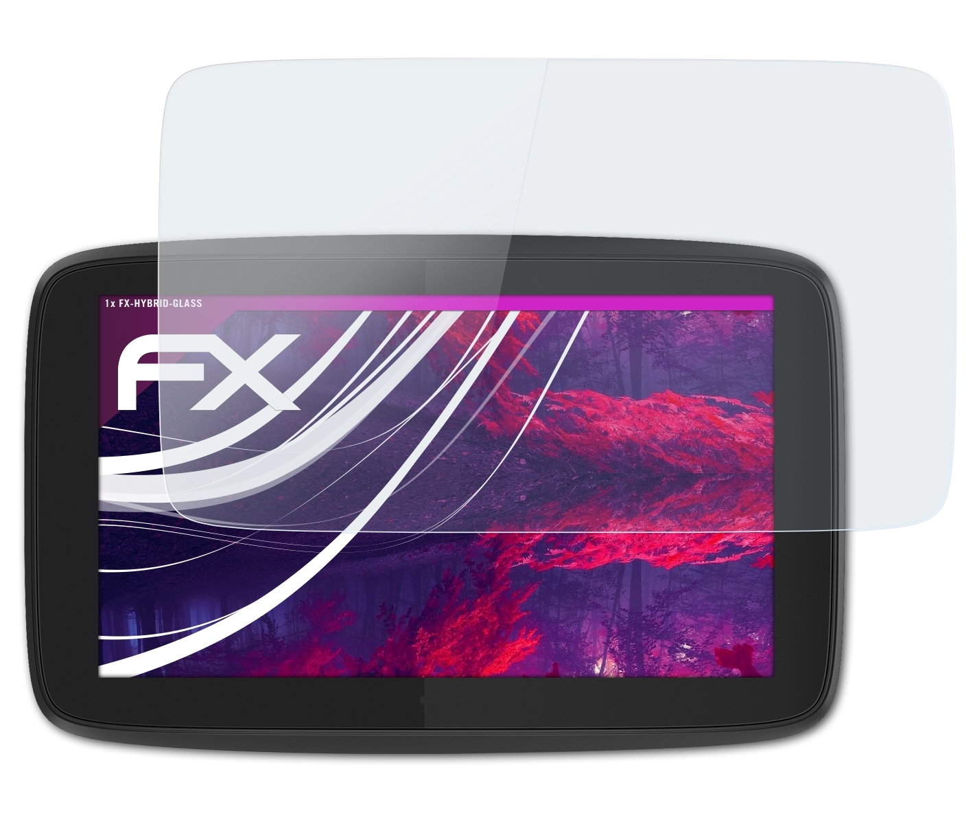 ATFOLIX FX-Hybrid-Glass 5350) Schutzglas(für TomTom Pro