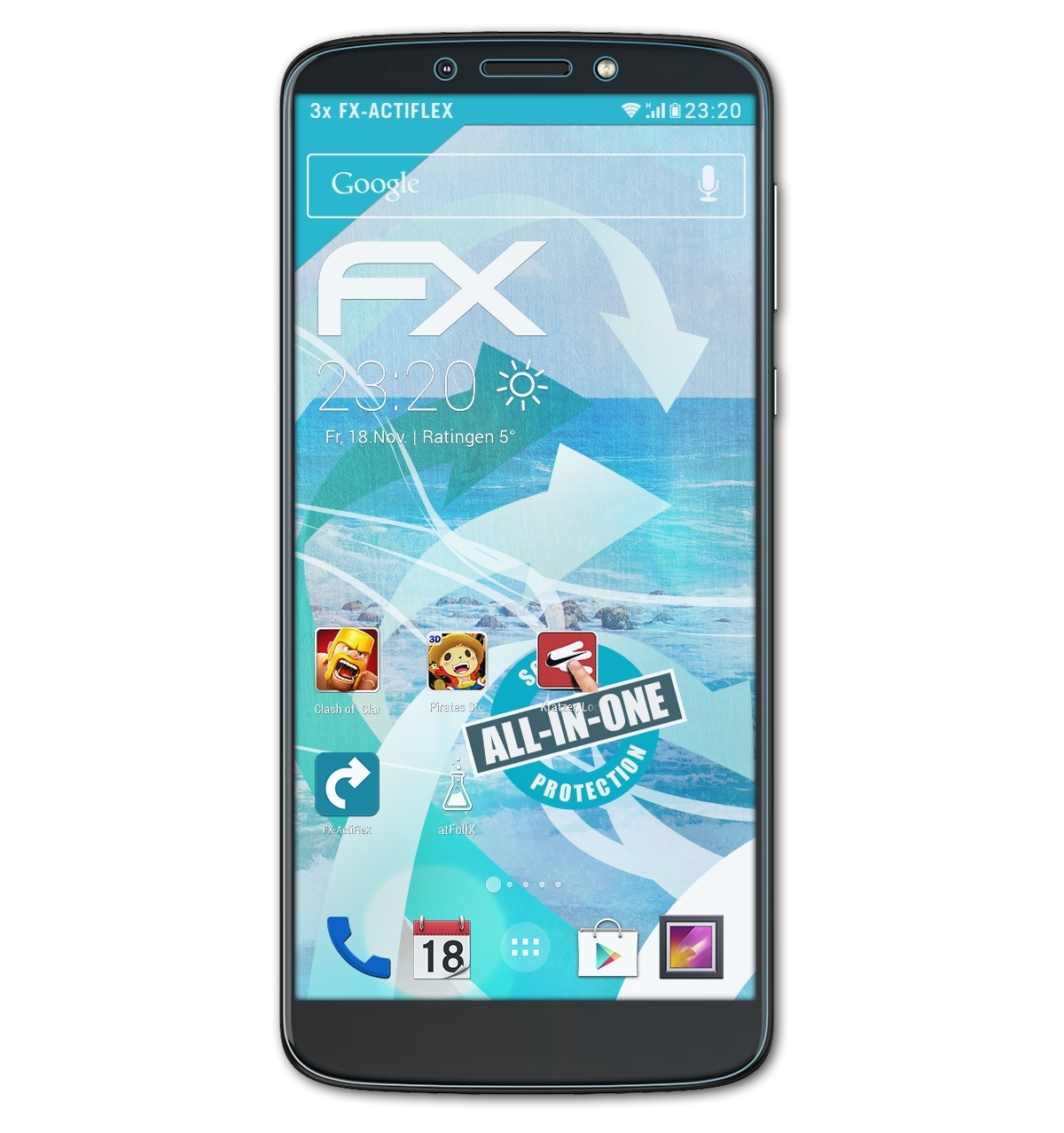 ATFOLIX 3x FX-ActiFleX Displayschutz(für Lenovo E5) Moto Motorola