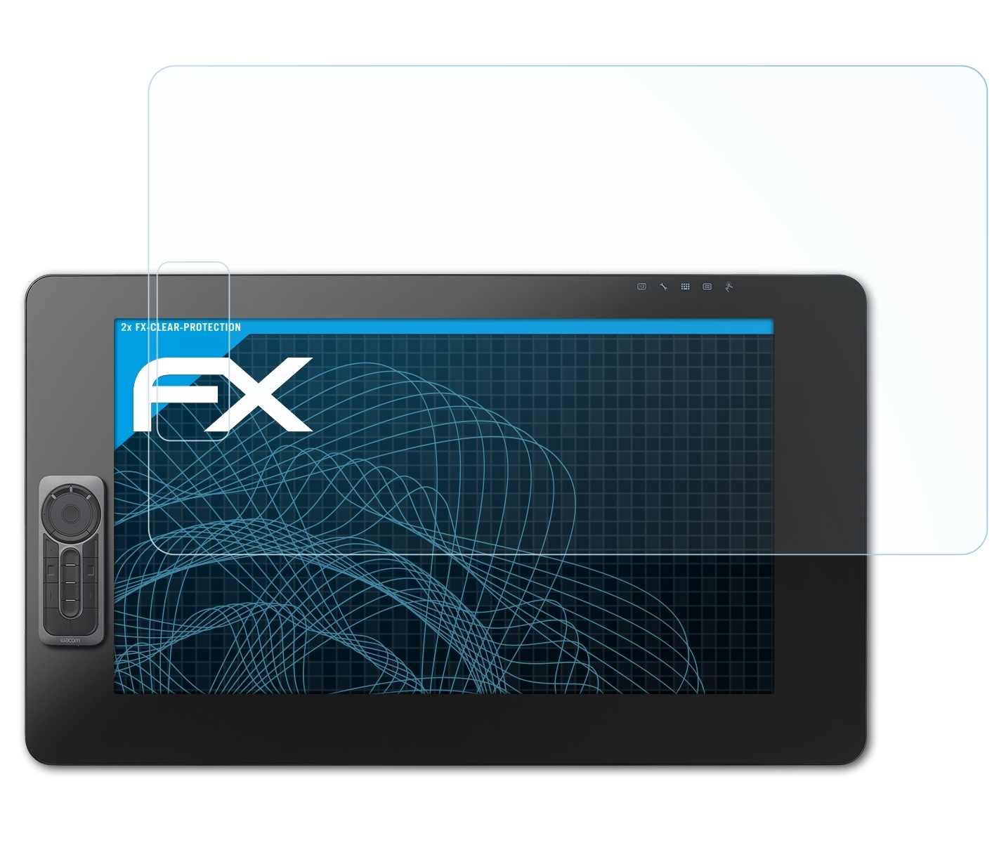ATFOLIX 2x FX-Clear Displayschutz(für Wacom 24 CINTIQ (ExpressKey)) Pro