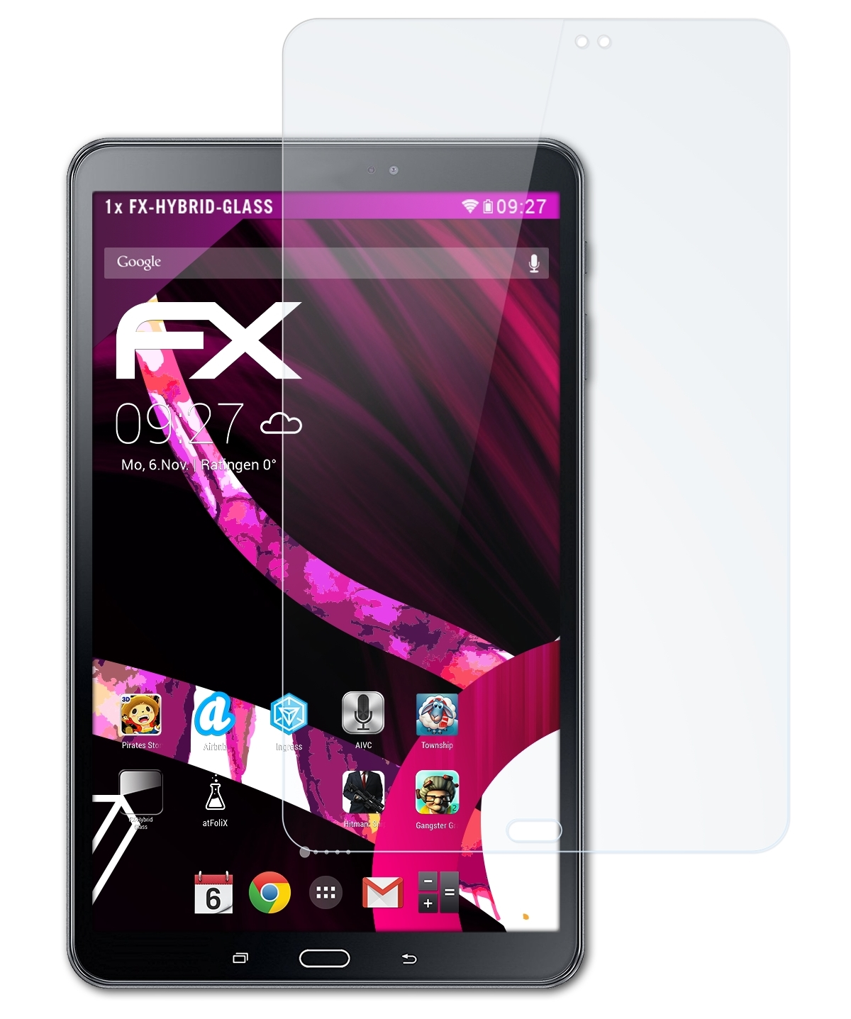ATFOLIX FX-Hybrid-Glass Schutzglas(für Samsung Galaxy Tab 10.1 A (2018))