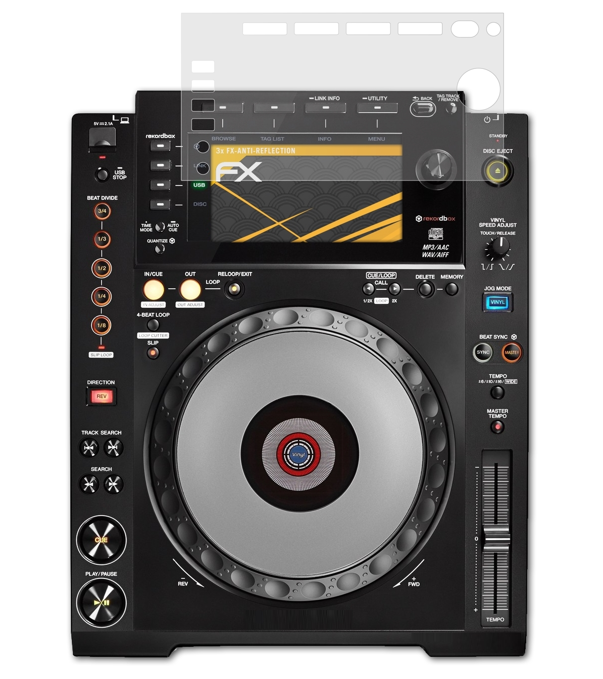 FX-Antireflex 3x Displayschutz(für Pioneer CDJ-900NXS) ATFOLIX