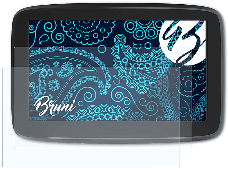 BRUNI 2x Basics-Clear Schutzfolie(für TomTom GO Basic (5 inch))