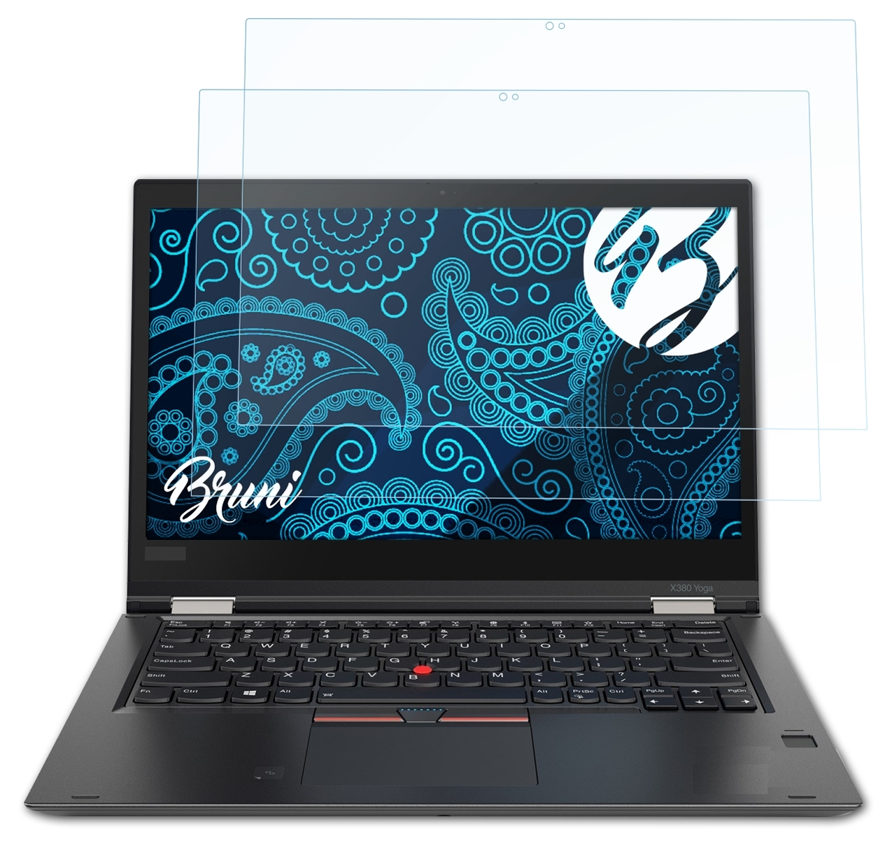 BRUNI 2x Yoga) Basics-Clear Schutzfolie(für ThinkPad X380 Lenovo