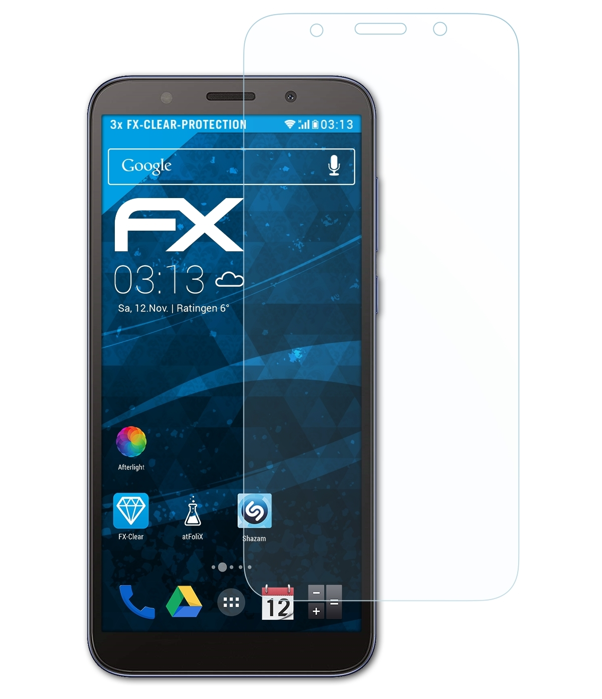 FX-Clear 2018) ATFOLIX Y5 Huawei Displayschutz(für 3x